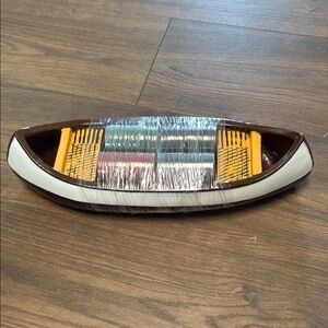 Vintage upstream canoe poker set